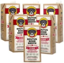 Brutus Bone Broth For Dogs 64 Oz | All Natural | Made In USA | Glucosamine & Chondroitin For Healthy Joints | Human Grade Ingredients | Hydrating Dog Food Topper & Gravy (Beef, 2-Pack) -Zoomie Shop 51AKOBPit0L. AC