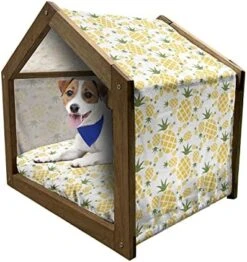 Ambesonne Green And Yellow Wooden Dog House, Rhombus Pineapple With Blooming Foliage Organic Food Design, Indoor & Outdoor Portable Dog Kennel With Pillow And Cover, X-Large, Fern Green And Yellow 28 Ambesonne Green And Yellow Wooden Dog House, Rhombus Pineapple With Blooming Foliage Organic Food Design, Indoor & Outdoor Portable Dog Kennel With Pillow And Cover, X-Large, Fern Green And Yellow -Zoomie Shop 51AKk5OY1TL. AC