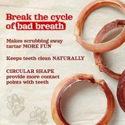 Natural Farm Odor Free Bully Sticks Ring Shaped (3-4 Inch, 10 Pack) - 100% Beef Chews For More Engagement & Fun, Grass-Fed, Non-GMO, Fully Digestible - Best For Small & Medium Chewers -Zoomie Shop 51AjcB6pFJL