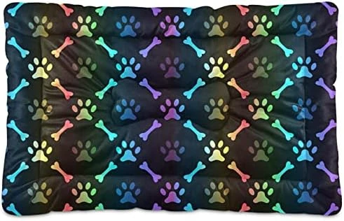 Ultra Soft Dog Cat Crate Bed Blanket-Colorful Paw Prints And Bones Fluffy Pet Bed All Season-Short Pile-Anti-Slip Pet Beds 24"x18" 9 Ultra Soft Dog Cat Crate Bed Blanket-Colorful Paw Prints And Bones Fluffy Pet Bed All Season-Short Pile-Anti-Slip Pet Beds 24"x18" - Image 9