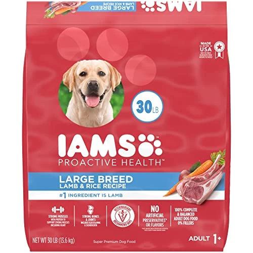 IAMS Large Breed Adult Dry Dog Food Lamb & Rice Recipe, 30 Lb. Bag 1 IAMS Large Breed Adult Dry Dog Food Lamb & Rice Recipe, 30 Lb. Bag
