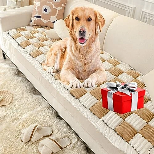 Funnyfuzzy Cream-Coloured Large Plaid Square Pet Mat Bed Couch Cover,Funny Fuzzy Square Pet Mat Bed Couch Cover,Large Plaid Square Pet Mat Bed Couch Cover For Couch Or Floor (1,70x150cm) 5 Funnyfuzzy Cream-Coloured Large Plaid Square Pet Mat Bed Couch Cover,Funny Fuzzy Square Pet Mat Bed Couch Cover,Large Plaid Square Pet Mat Bed Couch Cover For Couch Or Floor (1,70x150cm) - Image 5