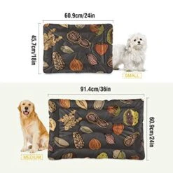 Dog Bed Cartoon Healthy Food Nuts Crate Pad Mat 36''x24'' Washable Pet Bed Cat Beds Soft Dog Mattress- Anti-Slip Kennel Pad Luxury Color -Zoomie Shop 51BQkXEje5L
