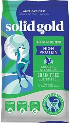 Solid Gold Dry Dog Food W/Nutrientboost For Adult & Senior Dogs - Made With Real Beef, Egg, And Pea - Barking At The Moon High Protein Dog Food For Energy, Digestive And Immune Support - 3.75 LB Bag -Zoomie Shop 51BZyRNmGSL. AC