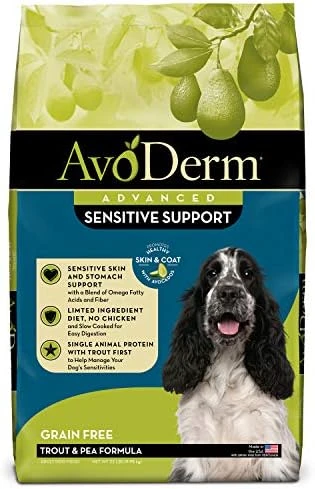 AvoDerm Advanced Sensitive Support Grain-Free Trout & Pea Formula Dry Dog Food, Sensitive Stomach, 4lb 6 AvoDerm Advanced Sensitive Support Grain-Free Trout & Pea Formula Dry Dog Food, Sensitive Stomach, 4lb - Image 6