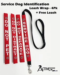 ActiveDogs Service Dog Identification Velcro Leash Wrap Set W/ 15" Long Leash - Red, Set Of 4: Service Dog, Do Not Pet, Separate, Distract 11 ActiveDogs Service Dog Identification Velcro Leash Wrap Set W/ 15" Long Leash - Red, Set Of 4: Service Dog, Do Not Pet, Separate, Distract -Zoomie Shop 51BpyQdez6L