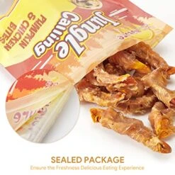 Jungle Calling Natural Chicken Wrapped Pumpkin Dog Treats, Rawhide Free Healthy Chews For Puppy, Gluten And Grain Free Dog Snacks, 11oz 9 Jungle Calling Natural Chicken Wrapped Pumpkin Dog Treats, Rawhide Free Healthy Chews For Puppy, Gluten And Grain Free Dog Snacks, 11oz -Zoomie Shop 51By0Mhy8OL