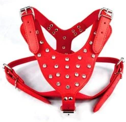 Kuntrona 5 Colors Rhinestone Leather Bling Pet Dog Harness For Medium Big Dogs Black M -Zoomie Shop 51CRv3WJx5L. AC