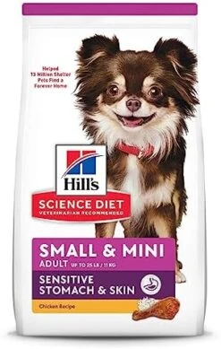 Hill's Science Diet Dry Dog Food, Adult, Small & Mini Breeds, Sensitive Stomach & Skin, Chicken Recipe, 15 Lb. Bag -Zoomie Shop 51ClQiQTN6L. AC 1