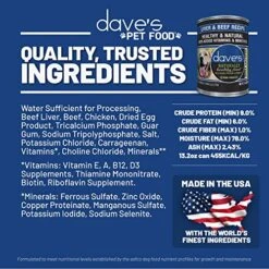Dave's Pet Food Wet Dog Food (Liver & Beef), Made In USA Naturally Healthy Canned Dog Food, Added Vitamins & Minerals, Wheat & Gluten-Free, 13.2 Oz Cans (Case Of 12) 12 Dave's Pet Food Wet Dog Food (Liver & Beef), Made In USA Naturally Healthy Canned Dog Food, Added Vitamins & Minerals, Wheat & Gluten-Free, 13.2 Oz Cans (Case Of 12) -Zoomie Shop 51ClcYhcLpL
