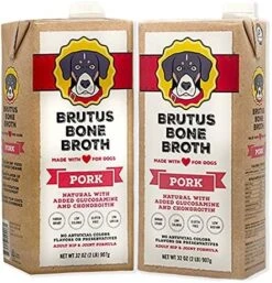 Brutus Bone Broth For Dogs 64 Oz | All Natural | Made In USA | Glucosamine & Chondroitin For Healthy Joints | Human Grade Ingredients | Hydrating Dog Food Topper & Gravy (Beef, 2-Pack) -Zoomie Shop 51Co4XSYljL. AC