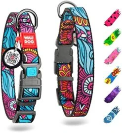 WAUDOG Nylon Dog Collar - Adjustable Dog Collar For Large Dogs, Small & Medium Dogs - Breakaway Puppy Collars For Large Breed Dogs - Boy & Girl Dog Collars With Durable Plastic Buckle And QR Dog Tag -Zoomie Shop 51Cr8UEaTpL. AC