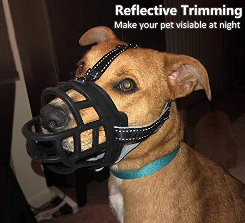 Dog Muzzle,Soft Basket Silicone Muzzles For Dog, Best To Prevent Biting, Chewing And Barking, Allows Drinking And Panting, Used With Collar 5 Dog Muzzle,Soft Basket Silicone Muzzles For Dog, Best To Prevent Biting, Chewing And Barking, Allows Drinking And Panting, Used With Collar - Image 5