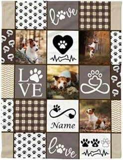 Dachshund Dog Blanket Personalized Dogs Blanket Puppy Blanket,Dog Gift For Dog Lovers Mom Dad Cute Dog Paw Prints Soft Flannel Throw Blanket For Bed Sofa Travel Extra Small 40"x30" For Pet -Zoomie Shop 51D1ohNIZPL. AC