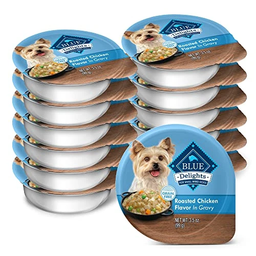Blue Buffalo Delights Natural Adult Small Breed Wet Dog Food Cup, Roasted Chicken Flavor In Hearty Gravy 3.5-oz (Pack Of 12) 1 Blue Buffalo Delights Natural Adult Small Breed Wet Dog Food Cup, Roasted Chicken Flavor In Hearty Gravy 3.5-oz (Pack Of 12)