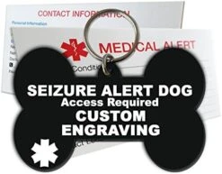 My Identity Doctor Seizure Alert Service Dog Tag Custom Engraved Dog Bone Plastic - Blue - Small -Zoomie Shop 51DWwjjqEuL. AC