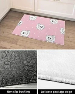 Bathroom Rugs Door Mat Cartoon Pets White Long Haired Dog Polka Dot Pink Te Xture Soft Plush Front Door Mat Non-Slip Washable Indoor Door Mats For Entryway, Highly Absorbent Rug For Tub 20"x31.5" 17 Bathroom Rugs Door Mat Cartoon Pets White Long Haired Dog Polka Dot Pink Te Xture Soft Plush Front Door Mat Non-Slip Washable Indoor Door Mats For Entryway, Highly Absorbent Rug For Tub 20"x31.5" -Zoomie Shop 51DZKT2T5EL