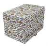 Lunarable Fish Dog Crate Cover, Pattern With Different Fish Realistic Illustration Fishing River Seafood Concept, Easy To Use Pet Kennel Cover For Small Dogs Puppies Kittens, 30 Inch, Multicolor