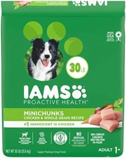 IAMS Adult Minichunks Small Kibble High Protein Dry Dog Food With Real Chicken, 30 Lb. Bag -Zoomie Shop 51DjFJxGuzL. AC