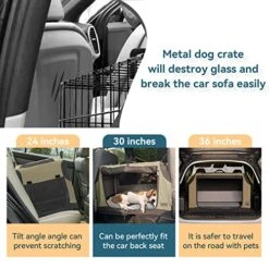 Petsfit Soft Dog Crate With Tilt Angle, 36" L X 24" W X 23" H Fit For Car Seats And Trunks, Multiple Carrying Options, Ideal For Dog Travel 19 Petsfit Soft Dog Crate With Tilt Angle, 36" L X 24" W X 23" H Fit For Car Seats And Trunks, Multiple Carrying Options, Ideal For Dog Travel -Zoomie Shop 51Dki4LyKPL