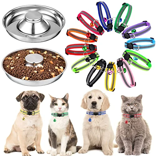 2 Pcs Puppy Bowl With 12 Pcs Puppy Collars Puppy Feeding Bowls Adjustable Puppy Whelping Collars Newborn Puppy Supplies Dog Whelping Kit Dog Bell Collar Puppy Litter Bowls Puppy ID Collars For Puppies 1 2 Pcs Puppy Bowl With 12 Pcs Puppy Collars Puppy Feeding Bowls Adjustable Puppy Whelping Collars Newborn Puppy Supplies Dog Whelping Kit Dog Bell Collar Puppy Litter Bowls Puppy ID Collars For Puppies