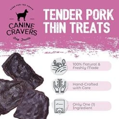 Canine Cravers Single Ingredient Dog Treats – Tender Pork Thins - Human Grade Air Dried Hypoallergenic Pet Food – Grain, Gluten, And Soy Free – 100% All Natural – 5.3 Oz 16 Canine Cravers Single Ingredient Dog Treats – Tender Pork Thins - Human Grade Air Dried Hypoallergenic Pet Food – Grain, Gluten, And Soy Free – 100% All Natural – 5.3 Oz -Zoomie Shop 51E0fPDr1oL