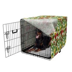 Lunarable Fruit Dog Crate Cover, Repetitive Pattern Of Pear And Apple Branches With Leaves Blooming Organic Foods, Easy To Use Pet Kennel Cover For Small Dogs Puppies Kittens, 42 Inch, Multicolor -Zoomie Shop 51EFKfMlbUL