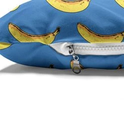 Ambesonne Pop Art Pet Bed, Hipster Banana Graphic Exotic Fruits Island Food Jungle Tropical Design, Chew Resistant Pad For Dogs And Cats Cushion With Removable Cover, 24" X 39", Cobalt Blue Mustard -Zoomie Shop 51EH3Tyy4AL