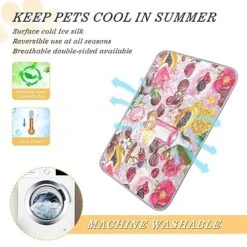 Washable Dog Cooling Mat Summer Holiday Pineapple Summer Cats Sleeping Mat Food Wine Flowers Chocolate Dog Bed Mats 23.6*38.6inch Pet Ice Silk Sleep Kennel Pad Animal Sleep Bed For Home Outdoor Trav -Zoomie Shop 51En89osNnL