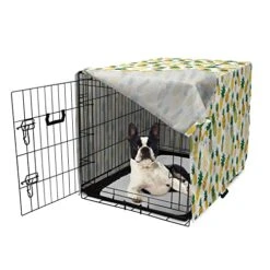 Ambesonne Food Dog Crate Cover, Cartoon Style Fruits Simplistic HDrawn Tropical Pineapples With Stripes Dots, Easy To Use Pet Kennel Cover For Small Dogs Puppies Kittens, 18 Inch, Hunter Green Mustard 8 Ambesonne Food Dog Crate Cover, Cartoon Style Fruits Simplistic HDrawn Tropical Pineapples With Stripes Dots, Easy To Use Pet Kennel Cover For Small Dogs Puppies Kittens, 18 Inch, Hunter Green Mustard -Zoomie Shop 51FAXyZallL