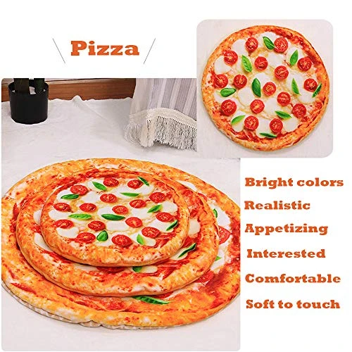 SEIS 2 Pcs Pet Mat And Blanket Set Warm Dog Pad Winter Cat Blanket Cute Pizza Toast Design Sleeping Bed (Pizza, L) 2 SEIS 2 Pcs Pet Mat And Blanket Set Warm Dog Pad Winter Cat Blanket Cute Pizza Toast Design Sleeping Bed (Pizza, L) - Image 2