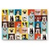 LEO BON Indoor Door Mats Non Slip Front Door Rug Dog Breeds Profiles Pets Domestic Animals Illustration Washable Inside Floor Door Mat Entryway Mat 24"(L) X 16"(W) Inch