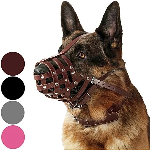 CollarDirect Dog Muzzle German Shepherd Dalmatian Doberman Setter Leather Basket Medium Large Breeds Black Brown (M, Chestnut Brown) 11 CollarDirect Dog Muzzle German Shepherd Dalmatian Doberman Setter Leather Basket Medium Large Breeds Black Brown (M, Chestnut Brown) - Image 11