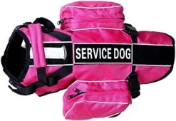 Pimaodog Dog Saddlebag Backpack, Back Pack Dog Harness, Camping & Travel Vest Harness, Reflective Hound Hiking Backpack Saddle Bag Lightweight, For Medium & Large Dogs (Hot Pink, L Girth 26-31") -Zoomie Shop 51FZBgJRB9L. AC