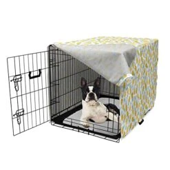 Ambesonne Exotic Dog Crate Cover, Hand Drawn Pineapples And Hearts Doodle Fresh Summer Food Illustration, Easy To Use Pet Kennel Cover For Small Dogs Puppies Kittens, 22 Inch, Yellow Sea Green Black -Zoomie Shop 51G2PzcvK0L