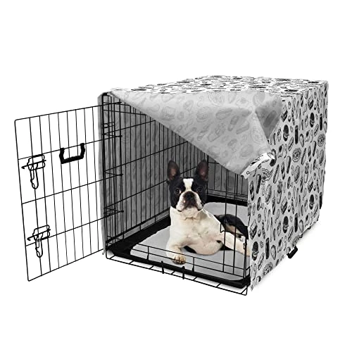 Lunarable Soda Dog Crate Cover, Fast Food Burger Pizza Hot Dog Junk Unhealthy Meal Menu Wings Restaurant, Easy To Use Pet Kennel Cover For Small Dogs Puppies Kittens, 22 Inch, Charcoal Grey And White 5 Lunarable Soda Dog Crate Cover, Fast Food Burger Pizza Hot Dog Junk Unhealthy Meal Menu Wings Restaurant, Easy To Use Pet Kennel Cover For Small Dogs Puppies Kittens, 22 Inch, Charcoal Grey And White - Image 5