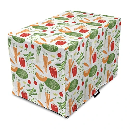 Ambesonne Vegetable Dog Crate Cover, Cartoon Design Food Pattern Carrot Pepper Soybean PumpkSlice Pease, Easy To Use Pet Kennel Cover For Small Dogs Puppies Kittens, 18 Inch, Burnt Sienna Fern Green 1 Ambesonne Vegetable Dog Crate Cover, Cartoon Design Food Pattern Carrot Pepper Soybean PumpkSlice Pease, Easy To Use Pet Kennel Cover For Small Dogs Puppies Kittens, 18 Inch, Burnt Sienna Fern Green