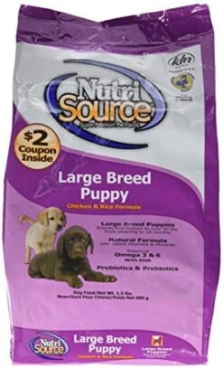 NutriSource Dry Puppy Food For Large Breeds, Chicken And Rice, 26LB -Zoomie Shop 51Gx9QOpLHL. AC