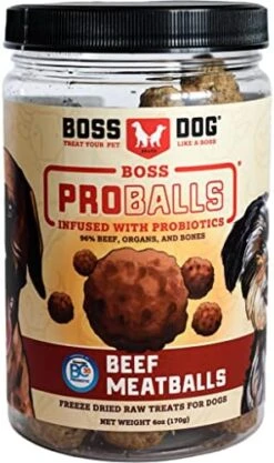 Boss Dog Proballs Freeze Dried Raw Meatball Treat For Dogs (Beef, 3 Oz) -Zoomie Shop 51GzyTytxqL. AC