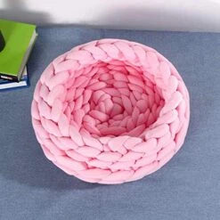 SENERY Soft Pet Bed Round Kennels Handmade Knitting Coarse Wool Dog House Warm Plush Cozy Cat Nest Mat Pad 40CM -Zoomie Shop 51H8xGqqncL
