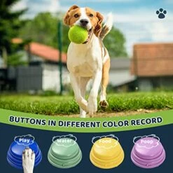 YALIYA 4pcs Colorful Large Voice Recording Buttons For Dog Training 30s Recording & Playback Dog Buttons For Communication Pet Training Buzzer Battery Powered Recordable Sound Buttons With Mat -Zoomie Shop 51HO5WDJj3L