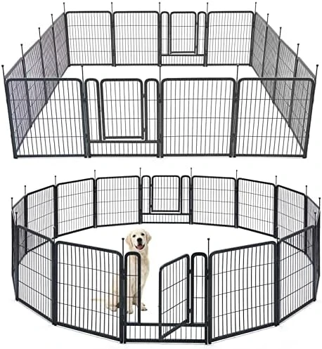 TMEE Dog Playpens 8/16 Panels Dog Pen Outdoor Indoor Dog Fence Exercise Pen 24 Inch Height Pet Play Yard Gate With Doors For Small Dogs/Puppies, Pet Playpen For RV, Camping, Yard, 8 Pcs 8 TMEE Dog Playpens 8/16 Panels Dog Pen Outdoor Indoor Dog Fence Exercise Pen 24 Inch Height Pet Play Yard Gate With Doors For Small Dogs/Puppies, Pet Playpen For RV, Camping, Yard, 8 Pcs - Image 8