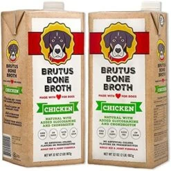 Brutus Bone Broth For Dogs 64 Oz | All Natural | Made In USA | Glucosamine & Chondroitin For Healthy Joints | Human Grade Ingredients | Hydrating Dog Food Topper & Gravy (Beef, 2-Pack) -Zoomie Shop 51IECGXZaaL. AC