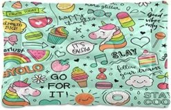 Kigai Unicorns Sweet Food Rectangle Dog Bed Cat Bed, Soft Comfortable Machine Washable Pet Bed For Small Medium Large Dogs, 36" X 24" -Zoomie Shop 51IVdVjbQL. AC 1