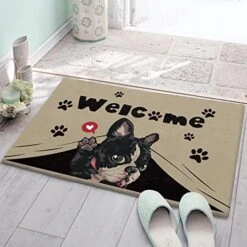 Cute Dog Love Heart Area Rug Non Slip Absorbent Non Shedding Easy Clean Washable Thick Plush Door Mat For Bathroom Entryway Living Dining Room Kitchen 20"x31.5" - Pet Paws With Word Welcome -Zoomie Shop 51IYFb4AYkL