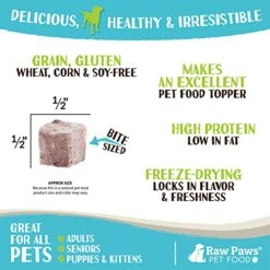 Raw Paws Freeze Dried Lamb Hearts For Dogs, 4-oz - Made In USA - Natural Lamb Heart Dog Treats - Soft Lamb Dog Treats - Real Meat Dog Treats Lamb - Grain Free Dog Treats Lamb - Lamb Treats For Dogs