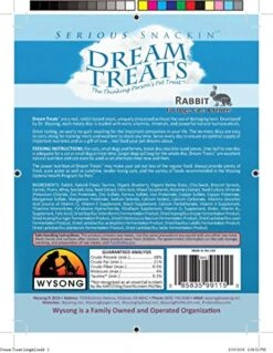 Wysong Dream Treats Rabbit Raw Dogs/Cats/Ferret Food - 4.9 Ounce Bag -Zoomie Shop 51ImFYKwfBL