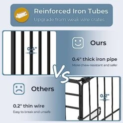 Lyromix Dog Crate Furniture Large Breed TV Stand With 2 Sliding Doors, Dog Kennels And Crates For Medium Large Dogs With Divider, Wood Dog Crate End Table, Grey, 60.6''W*22.8''D*33.9''H 9 Lyromix Dog Crate Furniture Large Breed TV Stand With 2 Sliding Doors, Dog Kennels And Crates For Medium Large Dogs With Divider, Wood Dog Crate End Table, Grey, 60.6''W*22.8''D*33.9''H -Zoomie Shop 51J27KbmooL