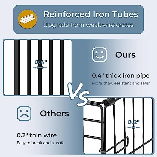 Lyromix Dog Crate Furniture Large Breed TV Stand With 2 Sliding Doors, Dog Kennels And Crates For Medium Large Dogs With Divider, Wood Dog Crate End Table, Grey, 60.6''W*22.8''D*33.9''H 4 Lyromix Dog Crate Furniture Large Breed TV Stand With 2 Sliding Doors, Dog Kennels And Crates For Medium Large Dogs With Divider, Wood Dog Crate End Table, Grey, 60.6''W*22.8''D*33.9''H - Image 4