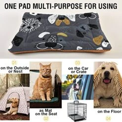 Ultra Soft Dog Cat Crate Bed Blanket-Hand Drawn Dog's Faces Fluffy Pet Bed All Season-Short Pile-Anti-Slip Pet Beds 24"x18" -Zoomie Shop 51J7ag3dqyL